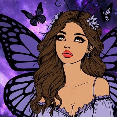 butterfly fairy realistic girl