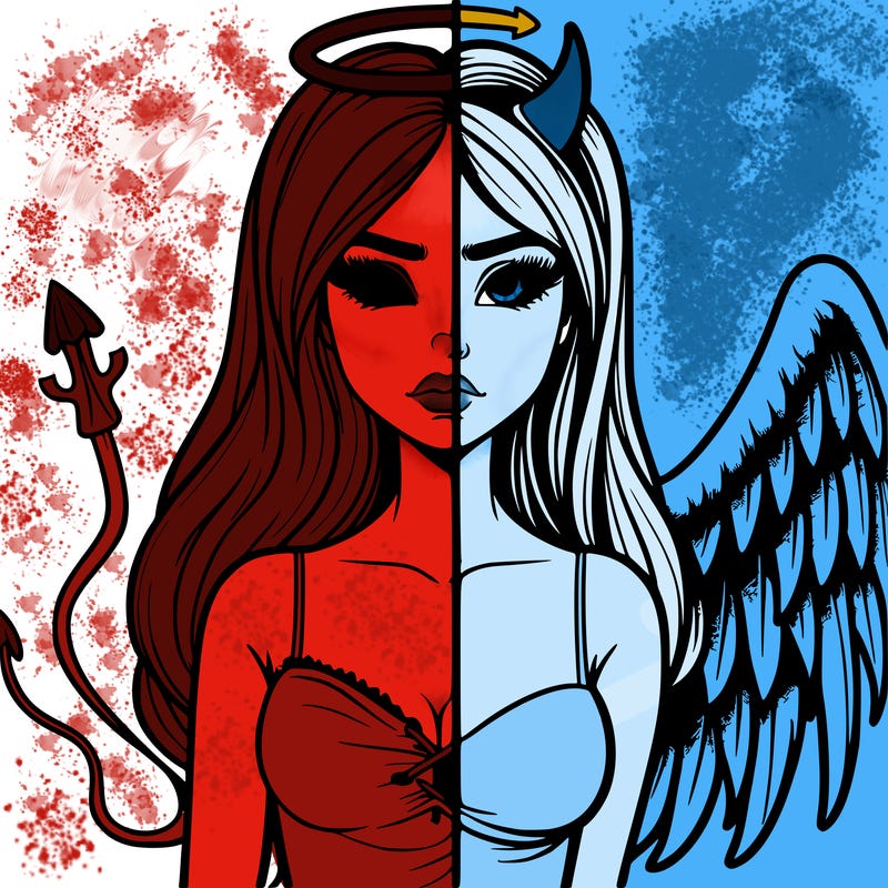 devil vs angel realistic girl
