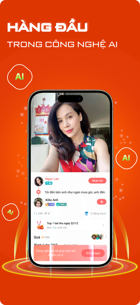 Yokara - Sing Karaoke Record - Yokara mobile app interface showcasing leading AI technology for karaoke recording.