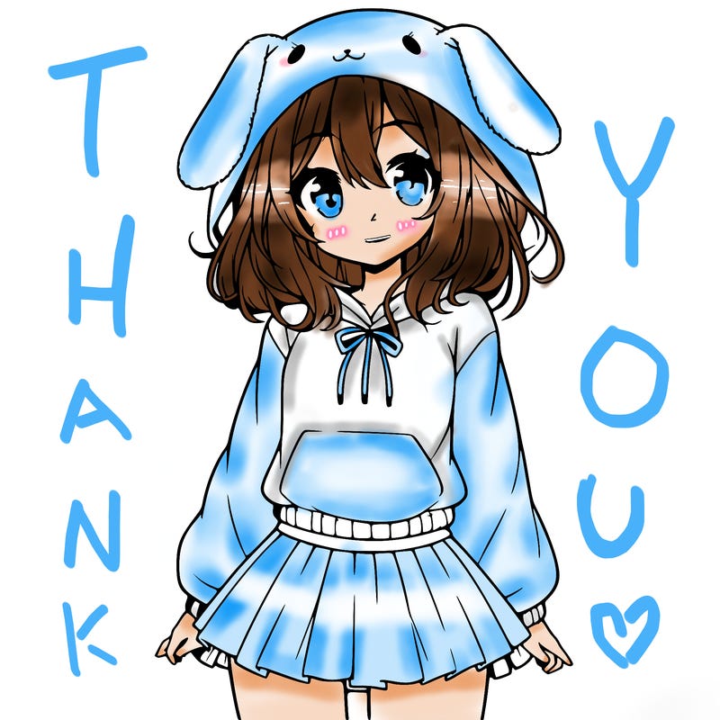 pretty anime girl wearing a fluffy hoodie with bunny ears on the hood and a skirt