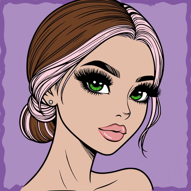 realistic girl with lashes