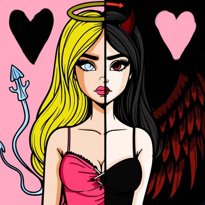 devil vs angel realistic girl
