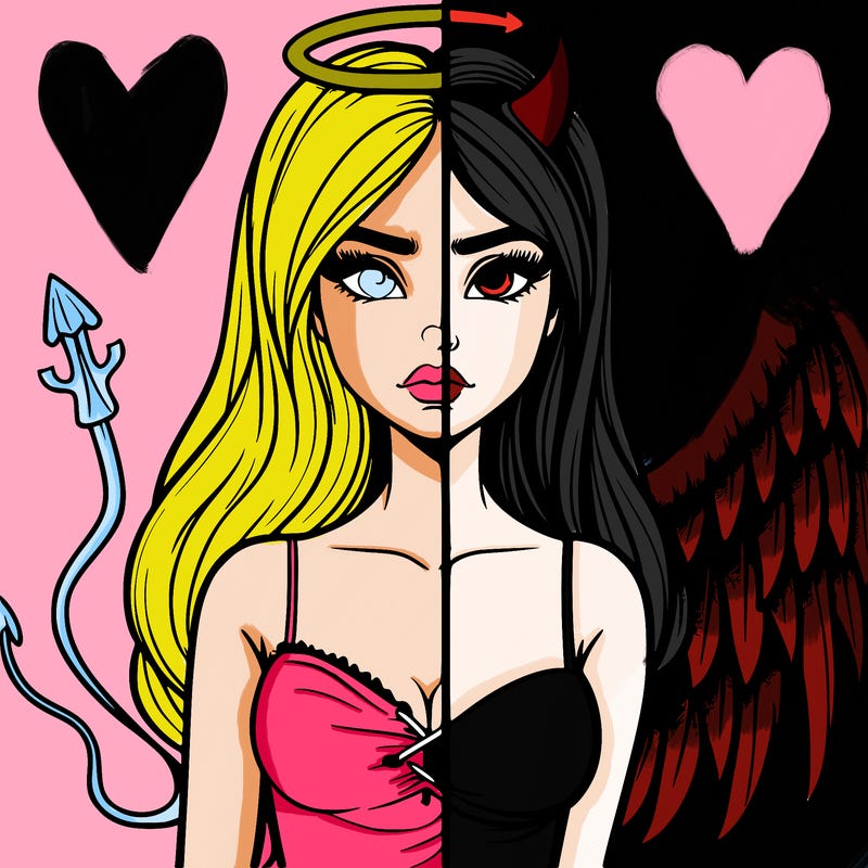 devil vs angel realistic girl