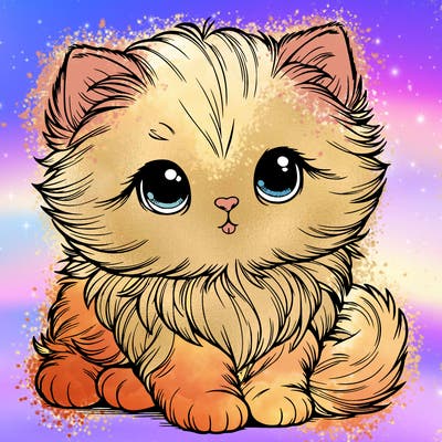 adorable fluffy realistic little kitten