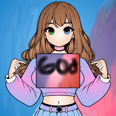 girl holding a blank sign in a long sleeve crop top