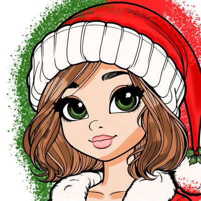 realistic christmas girl