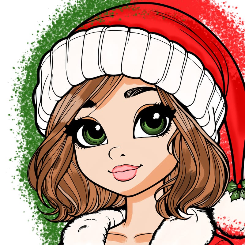 realistic christmas girl