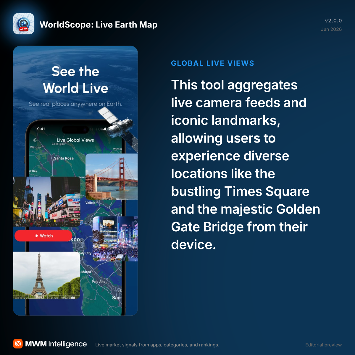 WorldScope: Live Earth Map - Travel App | MWM