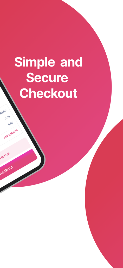 A mobile screen from the B2Connect app highlighting a simple and secure checkout process.