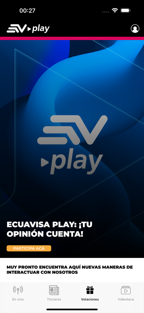 Ecuavisa Play - Interfaz de votación interactiva en la aplicación móvil Ecuavisa Play