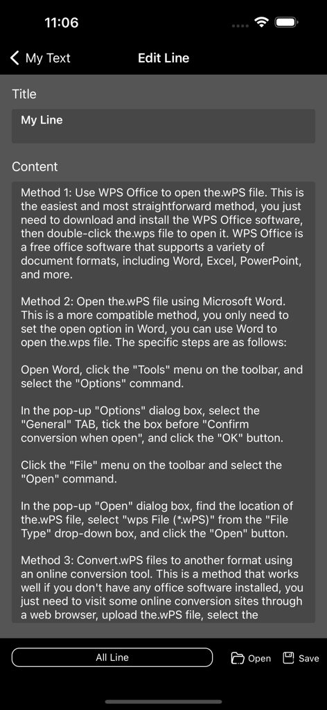 FEELWORLD teleprompter app script editing screen showing title and content fields