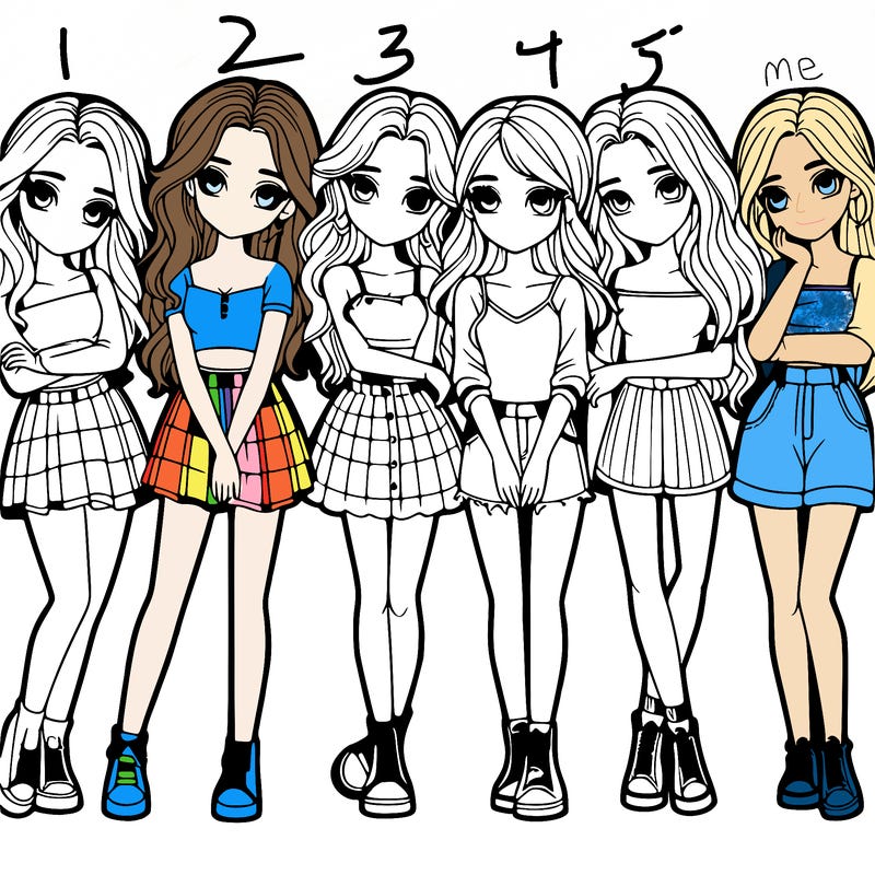 a group of girls realistic