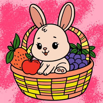 bunny in a fruit basket