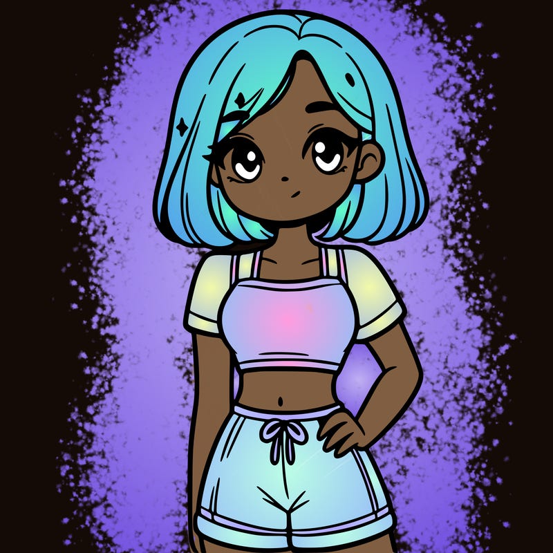 a cute teenage girl wearing a crop top and shorts