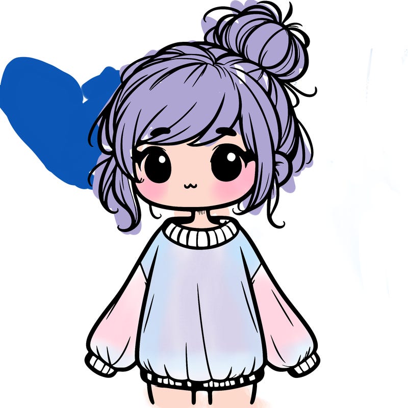 cute girl with baggy sweater and messy bun