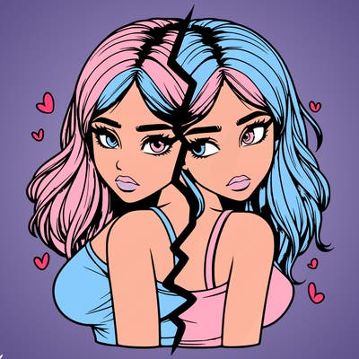 realistic girl split