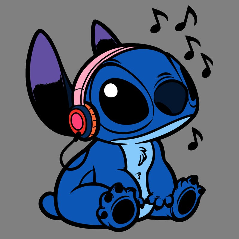stitch listening to music