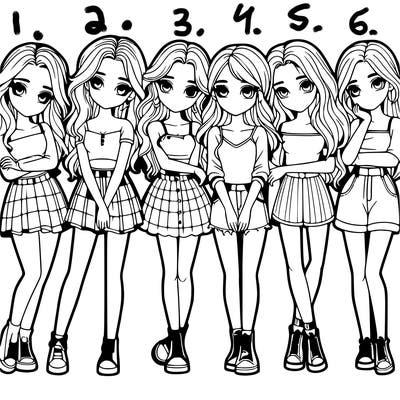 a group of girls realistic