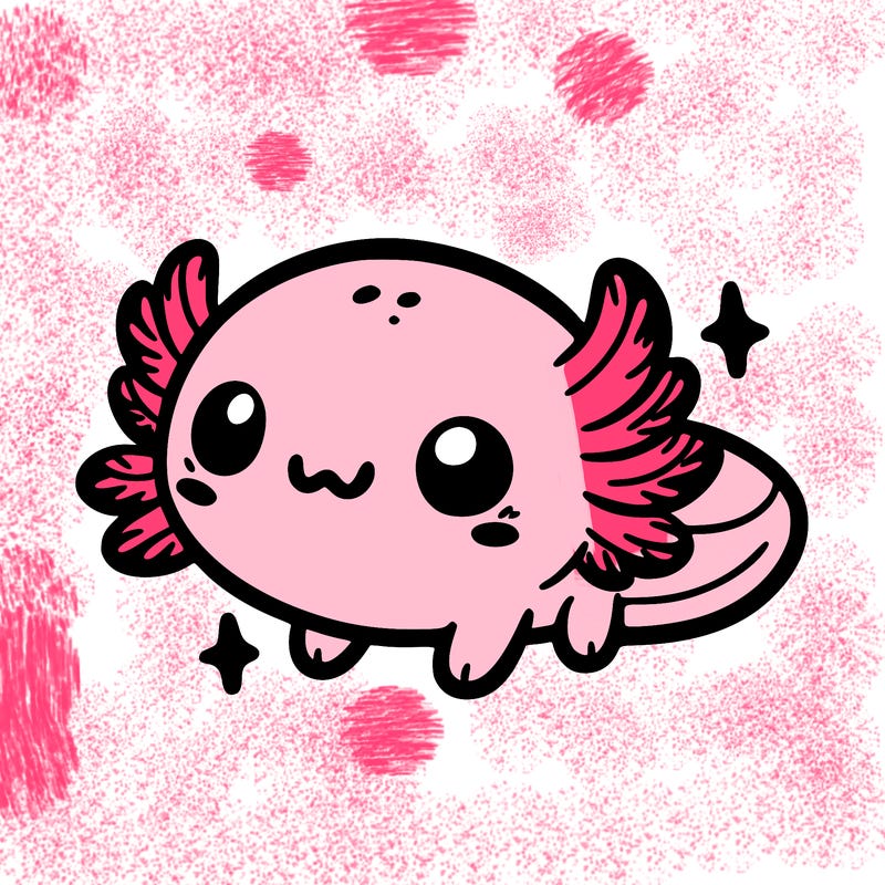 cute easy baby axolotl