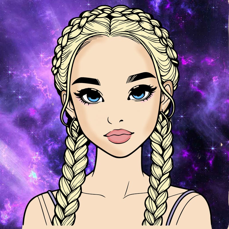 realistic girl with braids