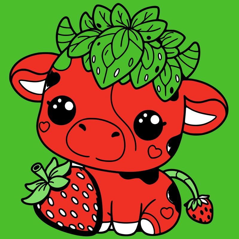 cute strawberry cow