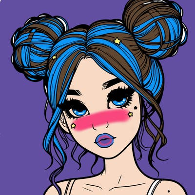 realistic girl with space buns