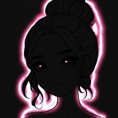 realistic pretty girl with hair in bun