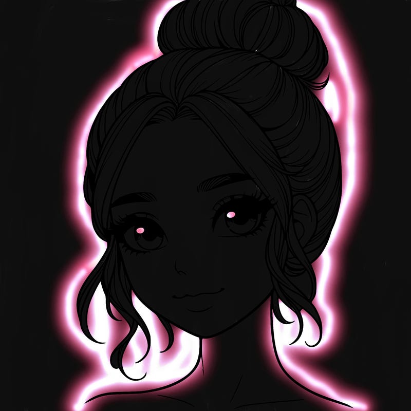 realistic pretty girl with hair in bun