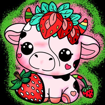 cute strawberry cow