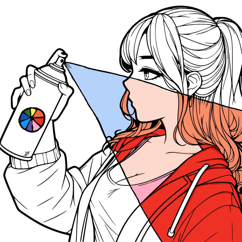 a realistic girl spray, painting