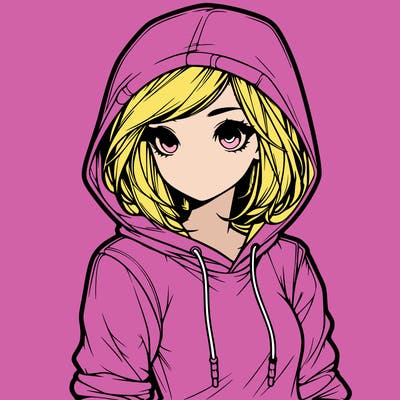 realistic girl with hoodie