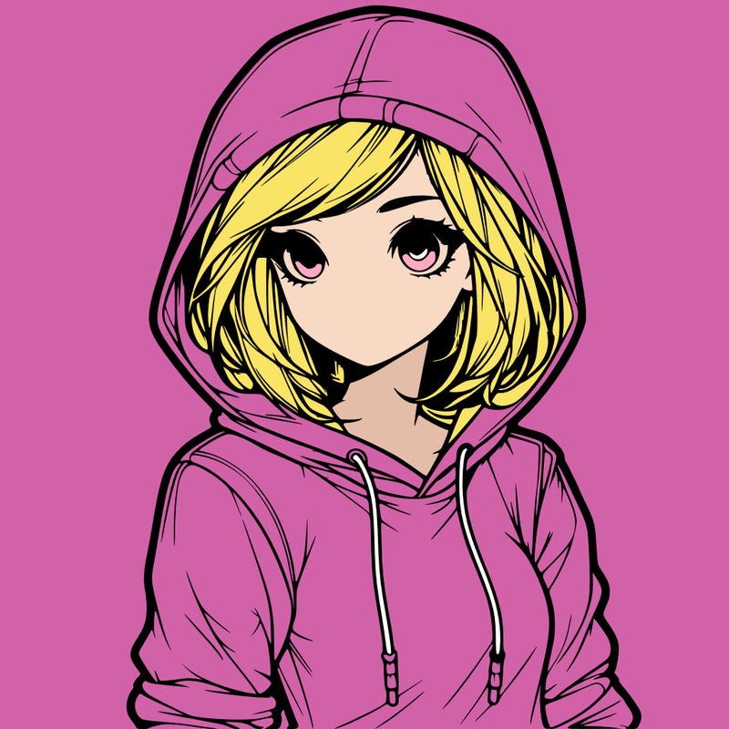 realistic girl with hoodie