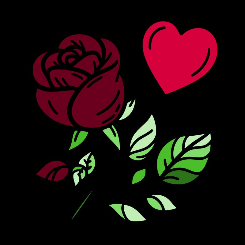rose and heart