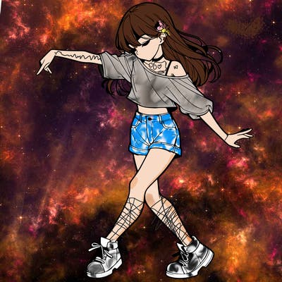 realistic girl danceing