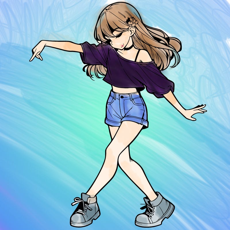 realistic girl danceing