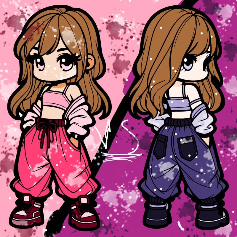 girl in crop top and baggy pants