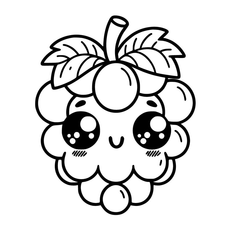 cute grape with eyes