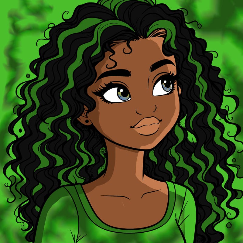 realistic girl with curly hair