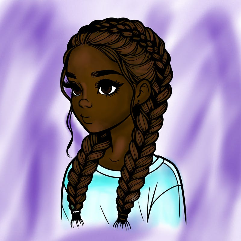 realistic girl with braids