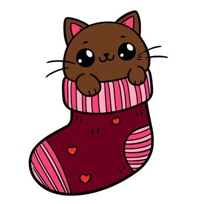 cute cat in a sock