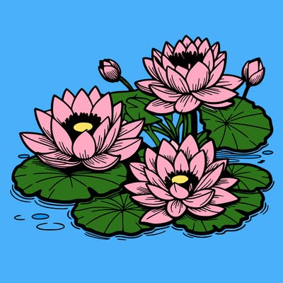 lotus flowers with leaf in a pond in japan