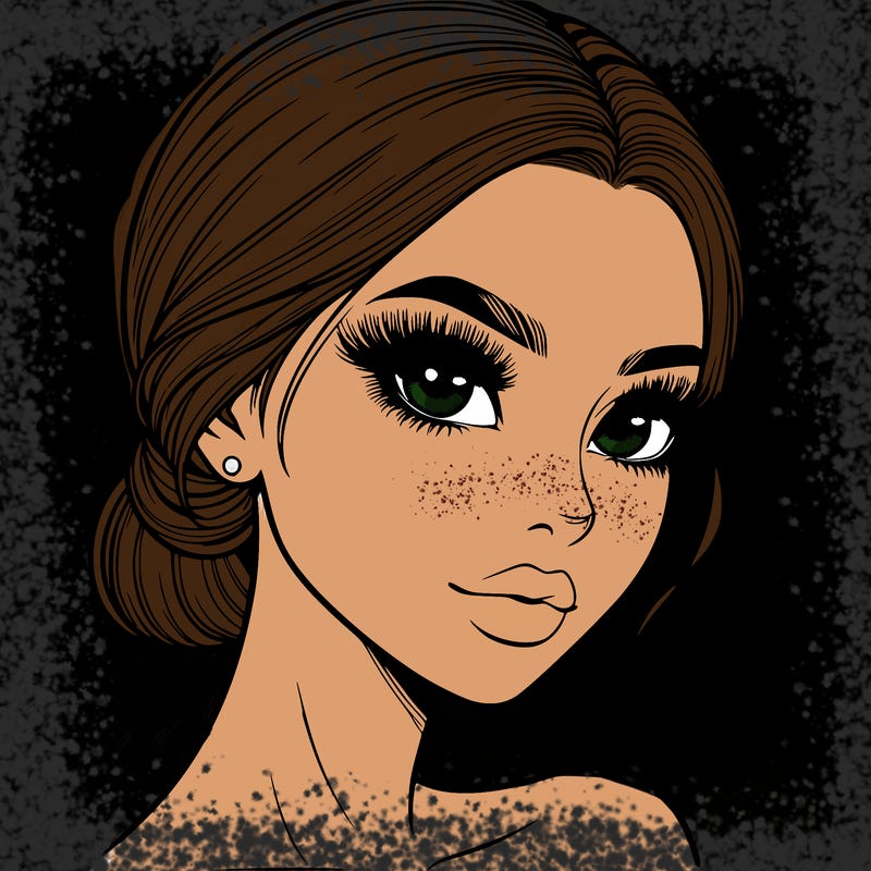 realistic girl with lashes