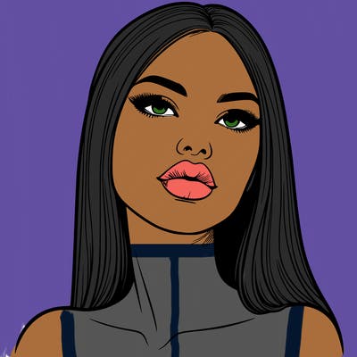 realistic woman with full lips