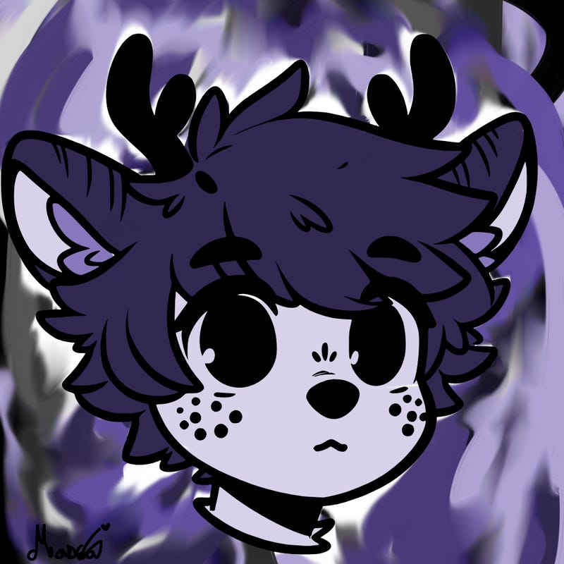 a humanoid deer with soft fluffy ears