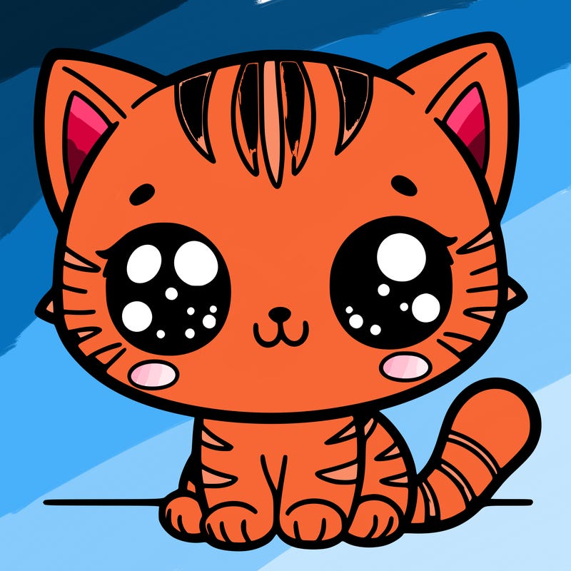 chibi cat with stripes