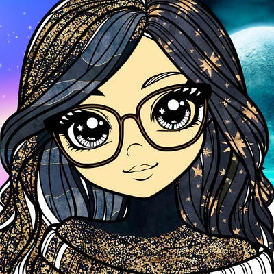 girl with beautiful eyes, hair, and glasses