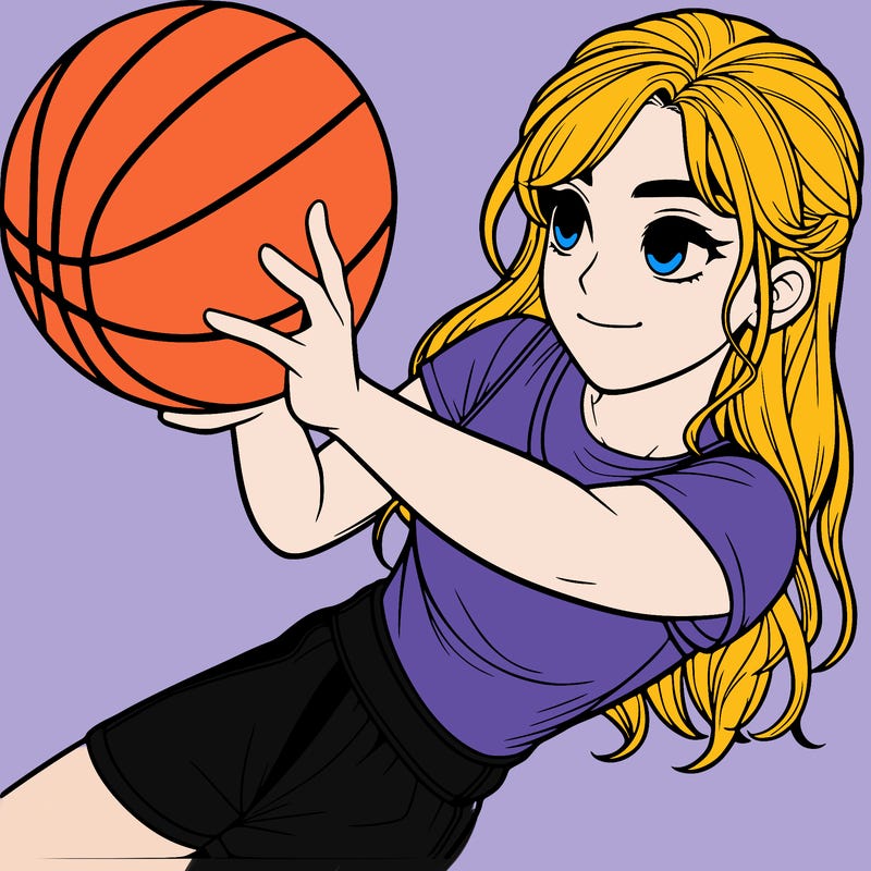 realistic girl playing basketball