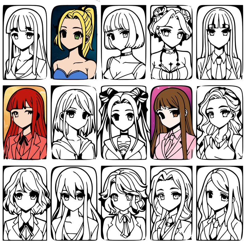 girls that look diffrent anime