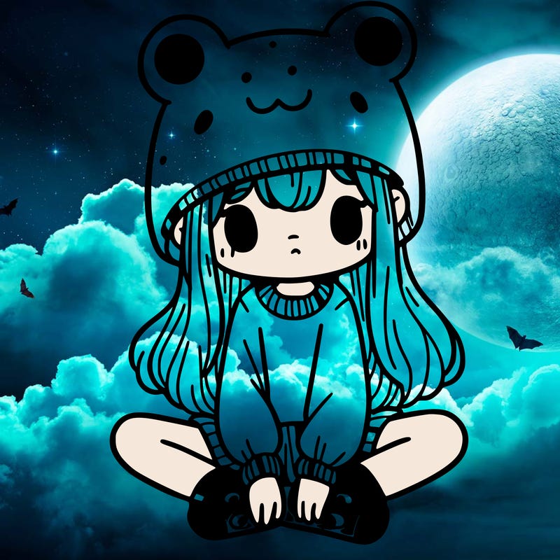 a girl wearing a frog hat and some frog socks