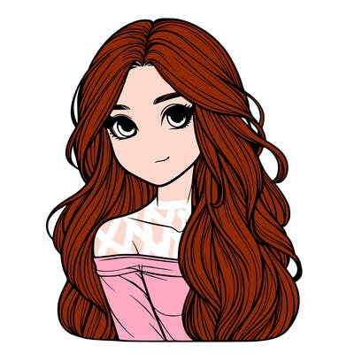 realistic girl with long hair